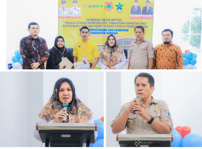 Foto,  Asisten 1 Bidang Kesra Hj Nurjalal Amir.SH, Kadispustaka Benyamin Pongdatu, bersama Para narasumber.