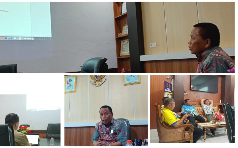 Foto Kadishub Farid.H.Karim.SH.M.H bersama Sekertaris dan para Kabid saat gelar rapat persiapan mobilisasi murid2 SD.SMPdan SMA Yang akan ikuti upacara di Lapangan Mirqan komplek perkantoran bupati bukit halimun