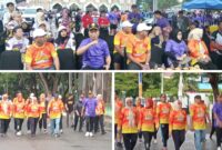 Foto Menteri PPPA, Arifah Fauzia Bersma Wabup Drs H.Furqanuddin, Ketua TP- PKK Syamsuarni Amirudin, Kadishub Farid  H.Karim, KadisDKISP, Lesmana.P Kulap, Kadis Kesehatan Nurmasita, Kasar POL-PP, damping Lari di BRC 2025