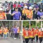 Foto Menteri PPPA, Arifah Fauzia Bersma Wabup Drs H.Furqanuddin, Ketua TP- PKK Syamsuarni Amirudin, Kadishub Farid  H.Karim, KadisDKISP, Lesmana.P Kulap, Kadis Kesehatan Nurmasita, Kasar POL-PP, damping Lari di BRC 2025