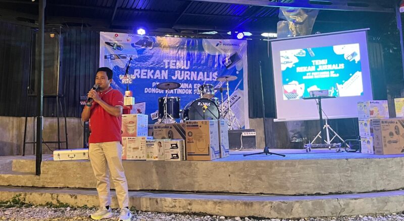 Foto Pjs. Manager Donggi Matindok Field, Amirullah, Sr. Communication Relations & CID Zona 13,saat memberikan Arahan terkait keikut sertaan di AJP agar Jurnalis banggai bisa tampil jadi juara.