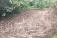 Lahan perkebunan milik Popi Ganda yang dirusak untuk dijadikan akses jalan