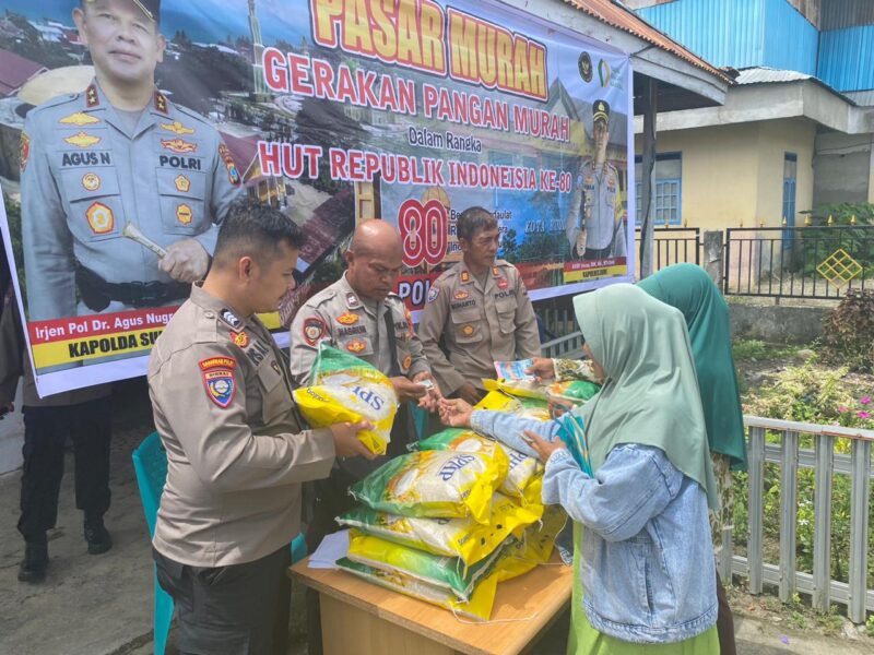 Polres Buol dan Bulog Salurkan Beras Murah, Warga Antusias Sambut Program Pangan Terjangkau