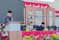 Bupati Buol Risharyudi Triwibowo saat menyampaikan Ranperda RPJMD dalam paripurna DPRD Buol, Selasa (3/9/2025, Foto : Diskominfo)