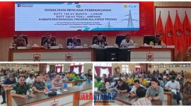 Foto Wakil Bupati Banggai Drs.H Furqanuddin.MM Buka Sosialisasi di dampingi Oleh Kajari, Kapolres,dandim,Asisten II serta perwakilan PT PLN sukteng