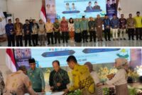 Foto Wabup Banggai Drs H.Furqanuddin.MM tandatangan MoU.