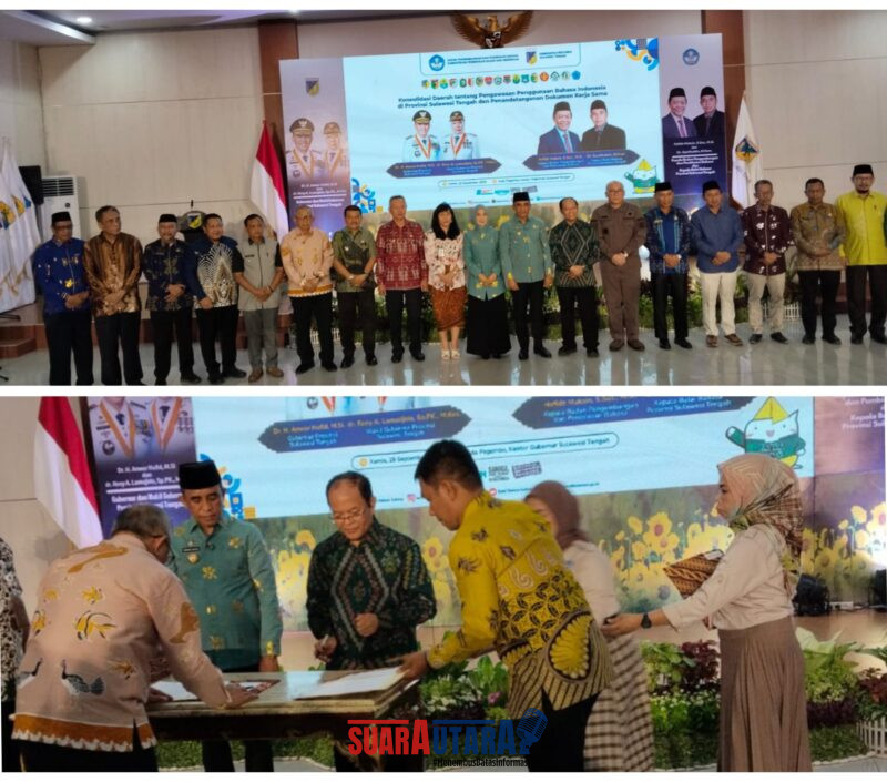 Foto Wabup Banggai Drs H.Furqanuddin.MM tandatangan MoU.