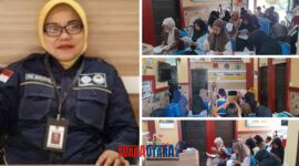 Foto Kepala Dinakertrans Ernaini Mustatim.SH.M.H dan Peserta 