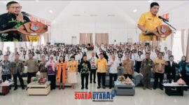 Foto Bupati Banggai Ir H.Amirudin.MM didampingi Plt Kaban BKD Safrudin Hinelo.S.STP.M.Si Membuka Pelatihan Dasar (LATSAR) CPNS Golongan III dan II Angkatan XXIII, XXIV, XXV, XXVI & VIII Tahun 2025