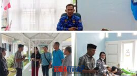 Foto Kacabdis Wil V saat Jenguk Siswi SMA yang keracunan saat santap Makanan di sekolah