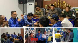 Foto Kadishub banggai Farid Hasbullah Karim.SH.M.H Bersama Tim Gelar pertemuan terkait keluhan warga maahas karena kabel telkom / Internet terputus akibat di senggol truk kontener