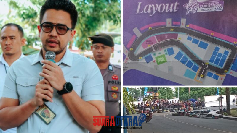 Foto Ketua Panitia Yang juga Mejabat Kasat Reskrim AKP Tio Tondy.S.T.K., S.I.K., M.H., M.Si, saat turun langsung Pantau kesiapan Sirkuit Tugu Adi Pura 