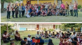 Foto Mewakili Kadisdikbud banggai Sekertaris Syamsul Bahri Lanta.S.STP bersama penilik dan kordik lakukan Monev 