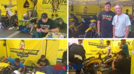Foto : Rika Syarifuddin bersama Sang Mekanik Balap H.Koh Cin serta Bonebalantak Racing Team
