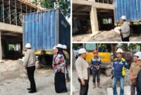 Foto Istimewa Wabup Banggai Drs.H.Furqanuddin.MM Didampingi Asisten 1 Sekda Banggai Hj Nurjalal.Amir.SH Serta Staf Khusus Bupati H Alimudin Monitoring Proyek Mess Pemda Banggai di palu