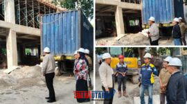 Foto Istimewa Wabup Banggai Drs.H.Furqanuddin.MM Didampingi Asisten 1 Sekda Banggai Hj Nurjalal.Amir.SH Serta Staf Khusus Bupati H Alimudin Monitoring Proyek Mess Pemda Banggai di palu