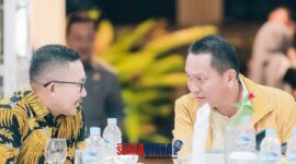Foto Bupati Banggai Ir.H. Amirudin.MM Saat Jamu Makan malam Ketua Tim, Bambang Patijaya, SE., MM., bersama anggota Komisi XII DPR RI 