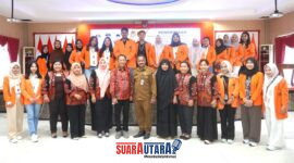 Foto Istimewa Plt. Asisten II Bidang Perekonomian dan Pembangunan Setda Banggai, Mujiono, saat menerima mahasiswa peserta KKN Profesi Kesehatan STIFa Pelita Mas Palu angkatan XXIV