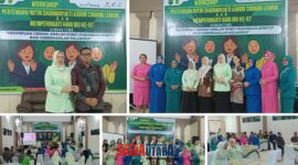 foto istimewa : Kepala PN Luwuk Bersama Ibu Ketua Dharmayukti Karini  Devi Suhendra dan Bersama para ibu-ibu Dharma Karini Gelar workshop di kantor pengadilan Negeri luwuk