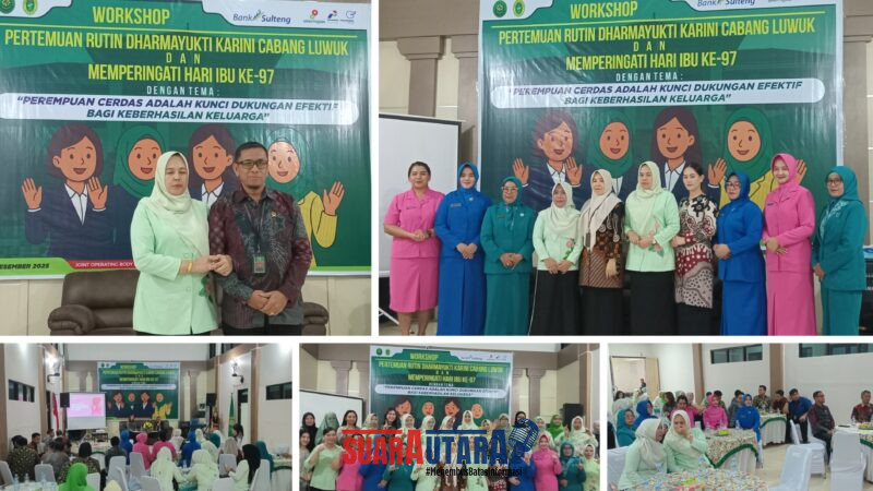 foto istimewa : Kepala PN Luwuk Bersama Ibu Ketua Dharmayukti Karini  Devi Suhendra dan Bersama para ibu-ibu Dharma Karini Gelar workshop di kantor pengadilan Negeri luwuk