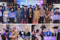 foto istimewa : Wabup banggai Drs H.Furqanuddin.MM,saat hadiri wisuda mahasiswa untika di dampingi Rektor Untika Taufik Bidullah