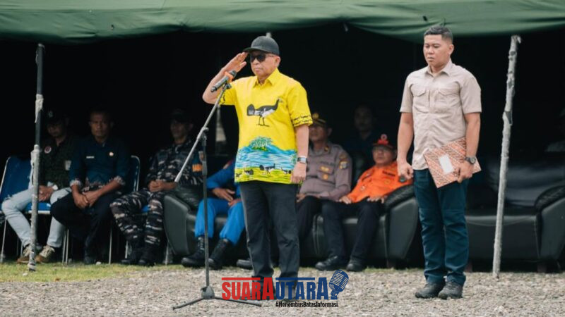 foto istimewa : Wabup banggai Drs.H.Furqanuddin.MM, Saat Pimpin Gelar Simulasi Pencegahan Resiko Bencana