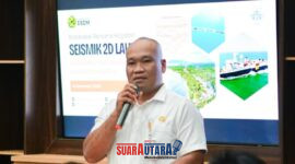 foto istimewa  : Kadis PU I Dewa  Supatiagama,saat bacakan  sambutan Bupati banggai
