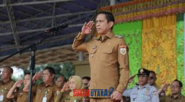 Wali Kota Kotamobagu, dr Weny Gaib saat pimpin Apel Perdana paska Liburan.