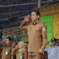 Wali Kota Kotamobagu, dr Weny Gaib saat pimpin Apel Perdana paska Liburan.