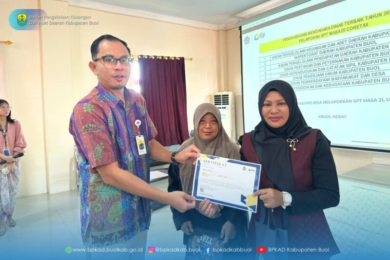 BPKAD Buol Gelar Sosialisasi Bukti Potong dan Pelaporan SPT Masa bagi OPD (Foto:HumasBPKAD)