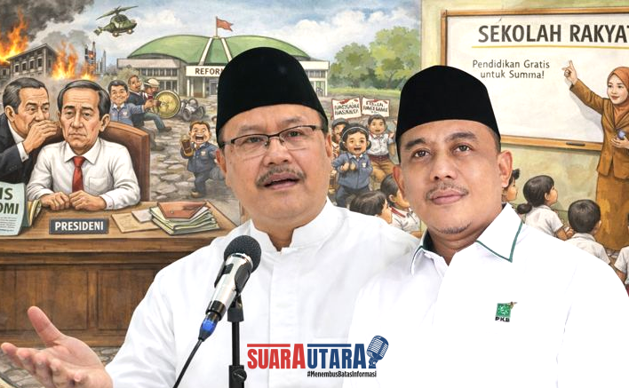 Menteri Sosial RI, Gus Saifullah Yusuf (Gus Ipul) dan Bupati Bolmong, Yusra Alhabsyi.(Foto Editor SU)