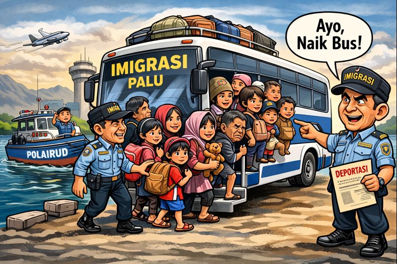15 WNA Filipina Tanpa Identitas Ditemukan Nelayan Buol, Sore ini Dibawa ke Palu (Foto:Karikatur-IlustrasiSU)