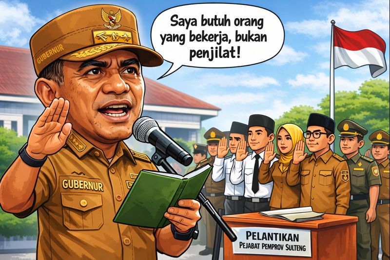 Anwar Hafid (Gubernur Sulteng) Foto :Ilustrasi Karikatur SU