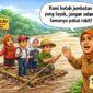 Warga Desa Balau Buol Minta Pemerintah Bangun Jembatan Penyeberangan Foto : Karikatur/Ilustrasi SU