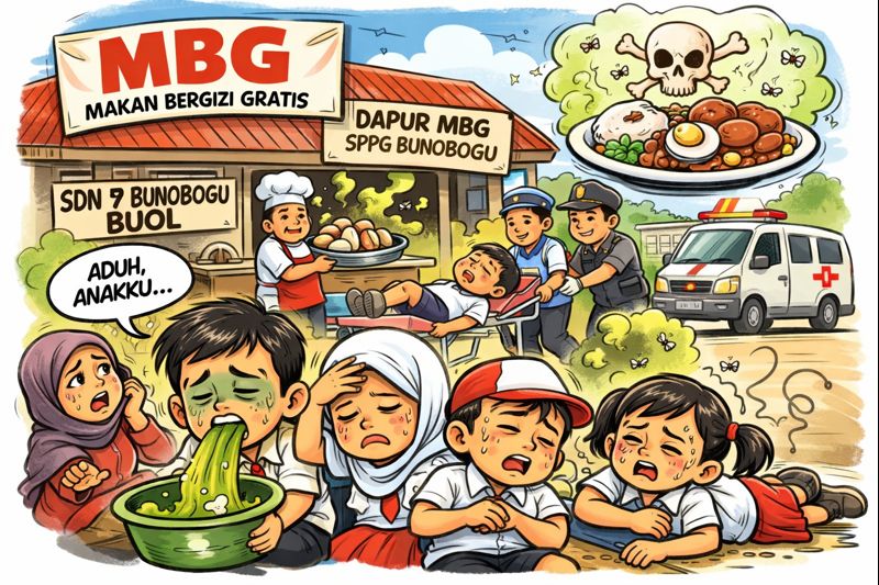 Ratusan Siswa SDN 7 Bunobogu Diduga Keracunan Usai Konsumsi MBG, Sejumlah Dilarikan ke RS Mokoyurli