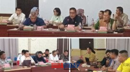 foto istimewa : Ketua komisi II Irwanto Kulap bersama Sekertaris dan para anggotanya Gelar pendapat bersama perusahaan dan Kepala desa masing serta pemda juga BPN