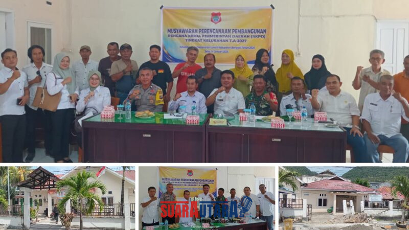 foto istimewa saat selesai musrembang Sekcam dan Lurah soho bersama staf dan warga masyarakat kelurahan soho dan kondisi Kantor Kelurahan serta pagar yang ambruk