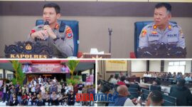 foto istimewa Himas polres banggai Kapolres Banggai AKBP Wayracana Aryawan.S.I.K di dampingi Kasat Reskrim,Kasat Lantas,Kasat Narkoba dan Kasi Humas Serta para awak media 