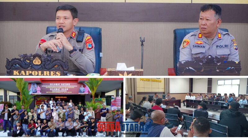 foto istimewa Himas polres banggai Kapolres Banggai AKBP Wayracana Aryawan.S.I.K di dampingi Kasat Reskrim,Kasat Lantas,Kasat Narkoba dan Kasi Humas Serta para awak media 