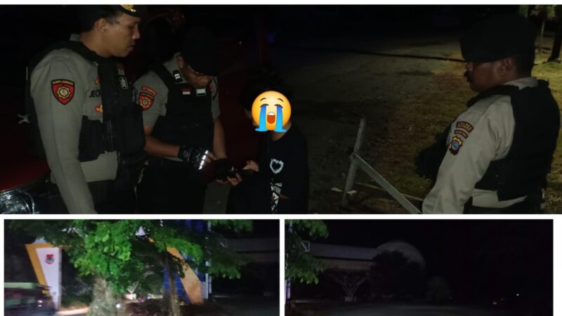 foto istimewa : Saat Anggota Samapta polres banggai Temukan seorang wanita 13 yang hampir saja menjadi korban percobaan pemerkosaan di lokasi VIV Bandara.begini kondisi nya gelap