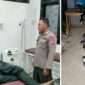 foto istimewa : Anggota polsek kintom saat antar Korban ke Puskesmas nambo