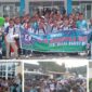 foto istimewa : Tim SSB Buana Nambo saat berangkat dari luwuk dan Setiba nya di Pelabuhan Gorontalo