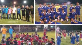 foto istimewa : Saat kedua Tim Lakukan jabatangan usai pertandingan ssb Buana nambo menang 6-1 dan Para pelatih kedua tim
