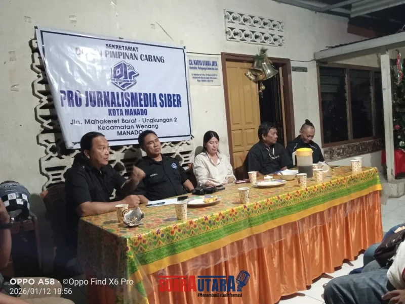 Rapat Kordinasi pengurus DPD PJS SUlut persiapan UKW bulan Mei 2026.(Foto : Ist)