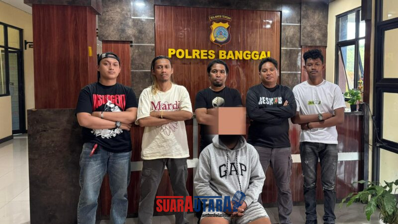 foto istimewa : humas polres pelakun KDRT suami korban di amankan petugas 