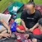 foto istimewa : Humas Polres banggai Saat Tersangak AL alias  J 42 dia amankan petugas di kotsnya 