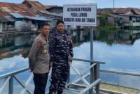 foto istimewa : Humas Polres banggai Kapolres Banggai AKBP Wayan Tinjau Kolam ikan bersama Danposal AL Luwuk