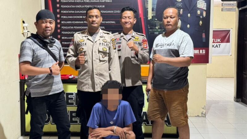 foto istimewa : Humas Polres Banggai Tampak Pelaku Tak berkutik di kawasan Anggota polsek pagimana