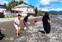Ikan terdampar di pesisir pantai Kelurahan Leok, Buol Minggu (18/1/2026) Foto :Arbain Mentemas)