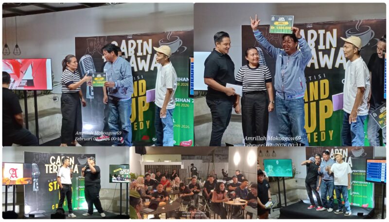 foto istimewa : Owner Cafe Coffe Cabin Steven Bersama Istri Serahkan hadia pada anjelo sebagai juara 1 dan para pemenang lainnya